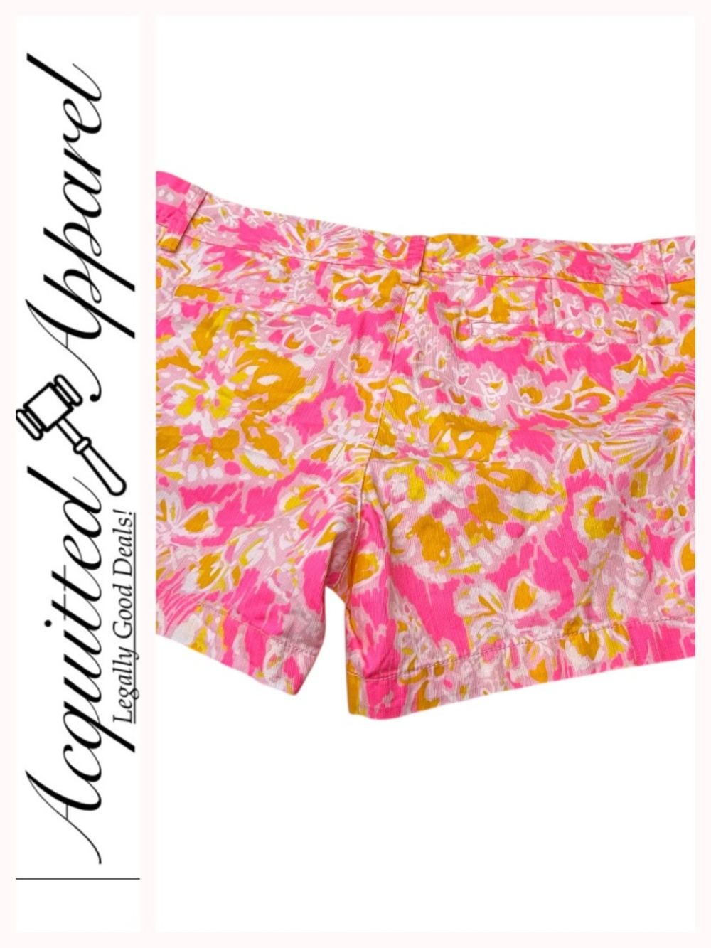 Lilly Pulitzer The Callahan Bright Pink & Yellow Floral Shorts Sz 14
